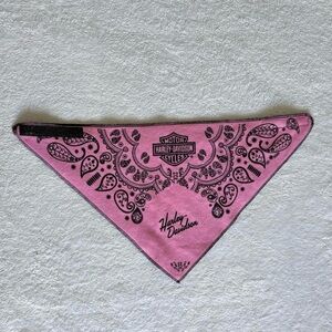 Fleece pink Harley Davidson bandanna.